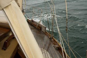 Washing the Bowsprit round the boat - Mull