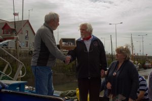 Presenting "Reaper" for the Museum to the former Chair of the Historical Ship Society, as you will perhaps recognise him!!